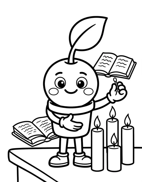Day 19 Advent coloring page — Light of the world Advent candles